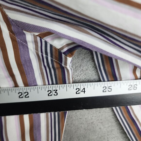Men's Bugatchi Uomo Multicolor Striped Shirt Long Sleeve Button Down Size L - Picture 12 of 14